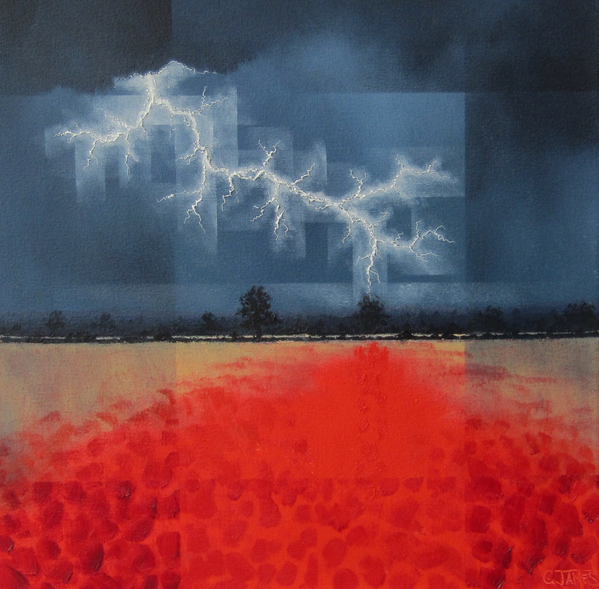 Impact In Red   390mm x 390mm  Oils   £795.00  Bu
