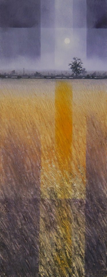 Moonrise Over The Fens £450.00 - St - Oils 200mm x 500mm