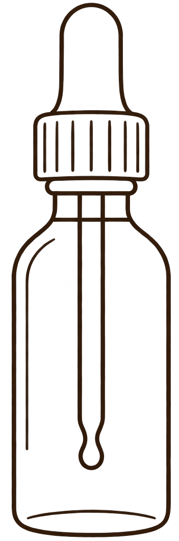 Illustratie van een druppelfles met paddenstoelentinctuur