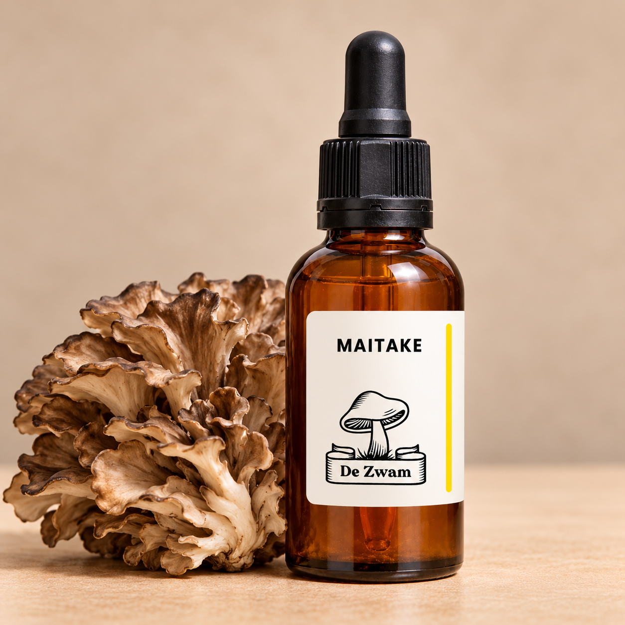 Maitake Tinctuur met Verse Maitake.png