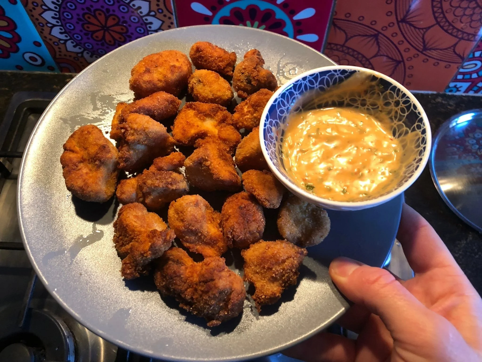Knapperige gebakken Lion’s Mane nuggets