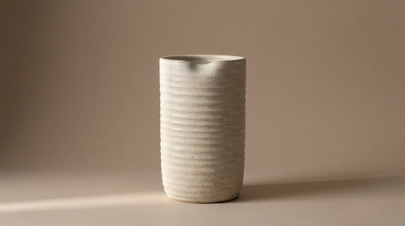 Ribbed Ceramic Vase
