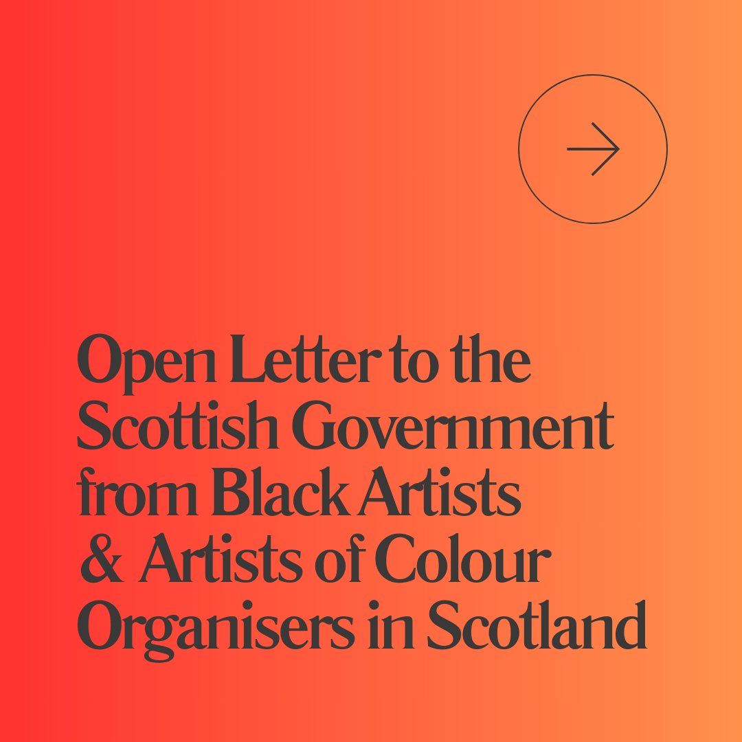 ⁠
Open Letter to the Scottish Government from Black Artists &amp; Artists of Colour Organisers in Scotland. Post shared collaboratively with @scotbpocwriters⁠
⁠
Artists are the storytellers of our communities. Access to art and culture is part of our