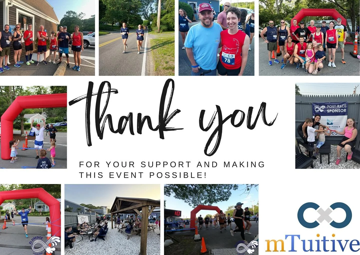 Congratulations to mTuitive - a Centerville-based healthcare technology company working to improve cancer care - for the largest turnout to date for their annual El Dredge Fun(d) Run! Proceeds from this event go directly to Cape Cod families impacted