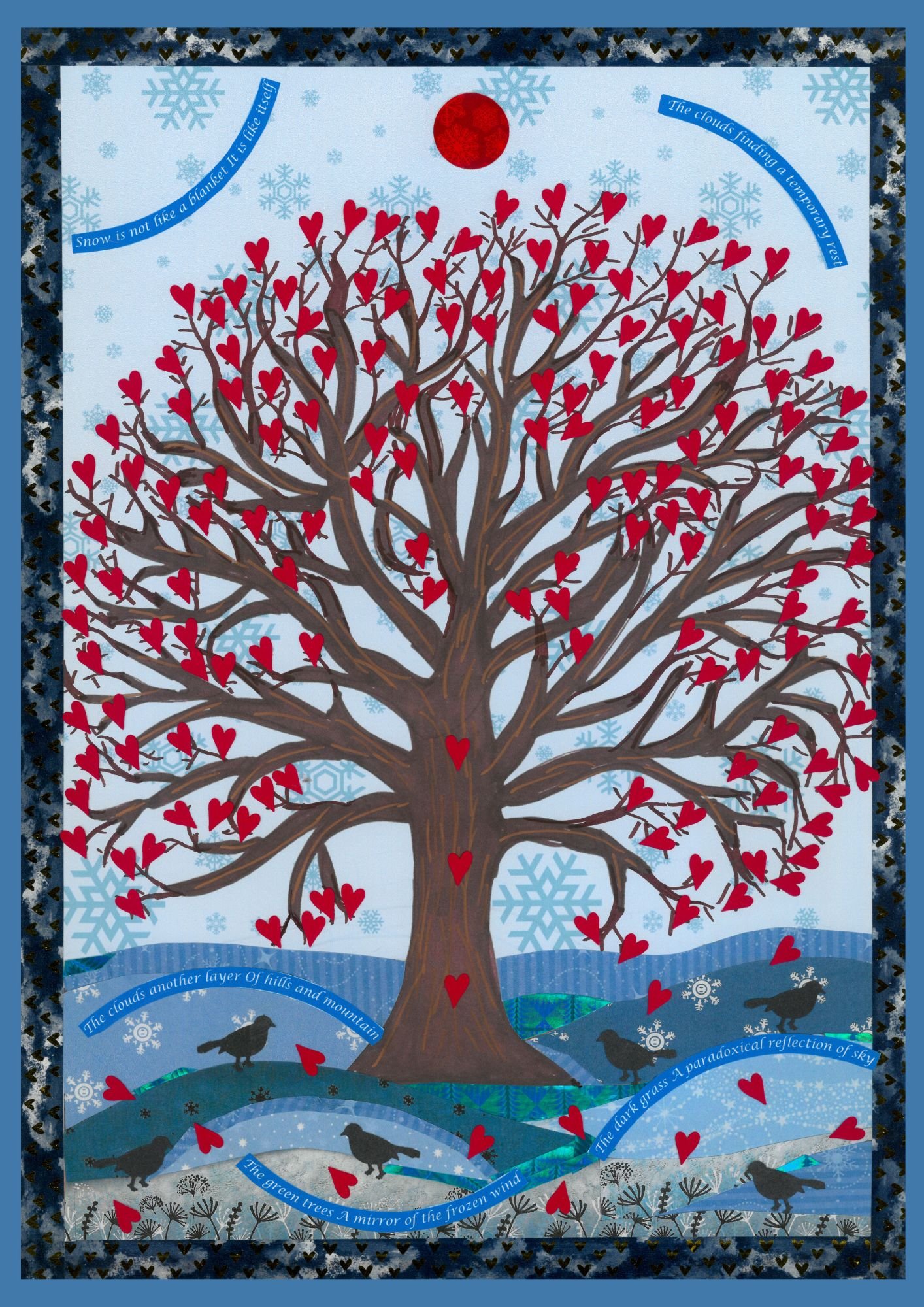 Tree of Hearts - Collage Artwork Print Card