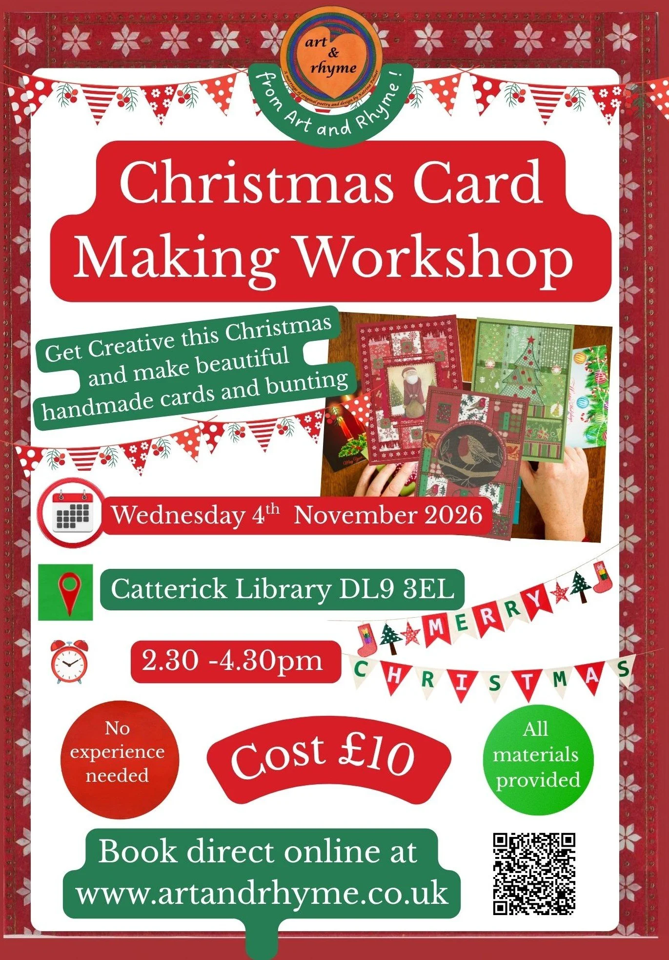 Christmas Cards Making Workshop - Wednesday 4th November - 2.30 - 4.30 - Catterick Library
