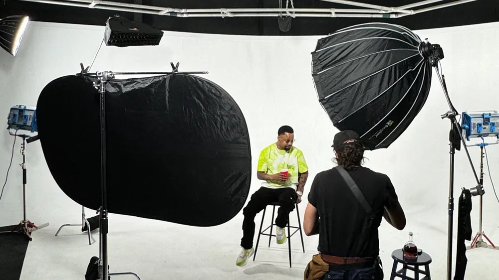 Cyclorama wall video production setup