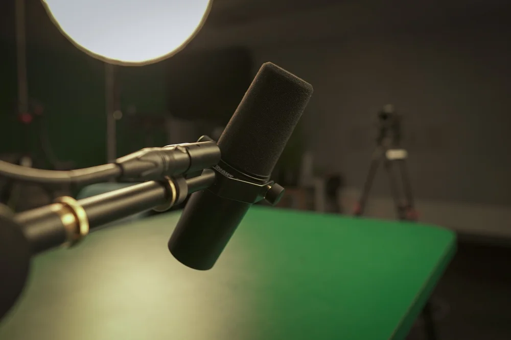 Shure SM7dB microphone at Elation podcast studio