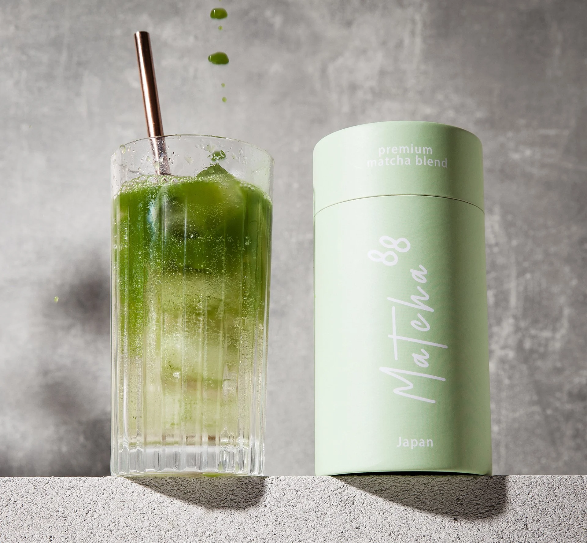 Contemporary matcha branding with premium packaging design