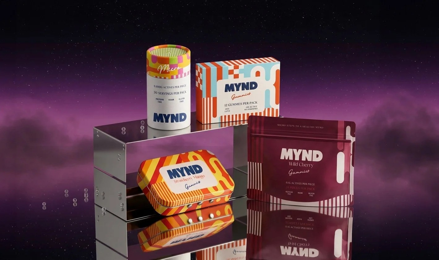 Functional mushrooms branding and packaging
