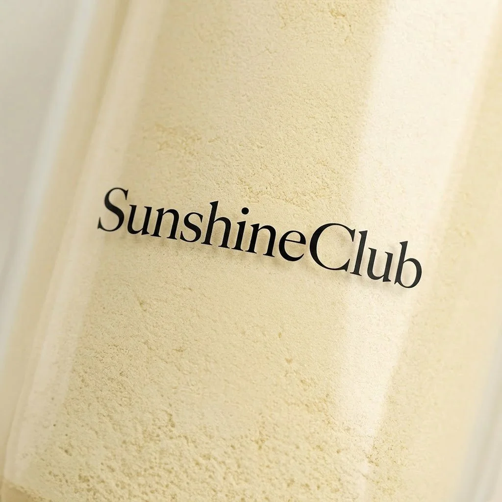 Close-up of SunshineClub premium packaging design