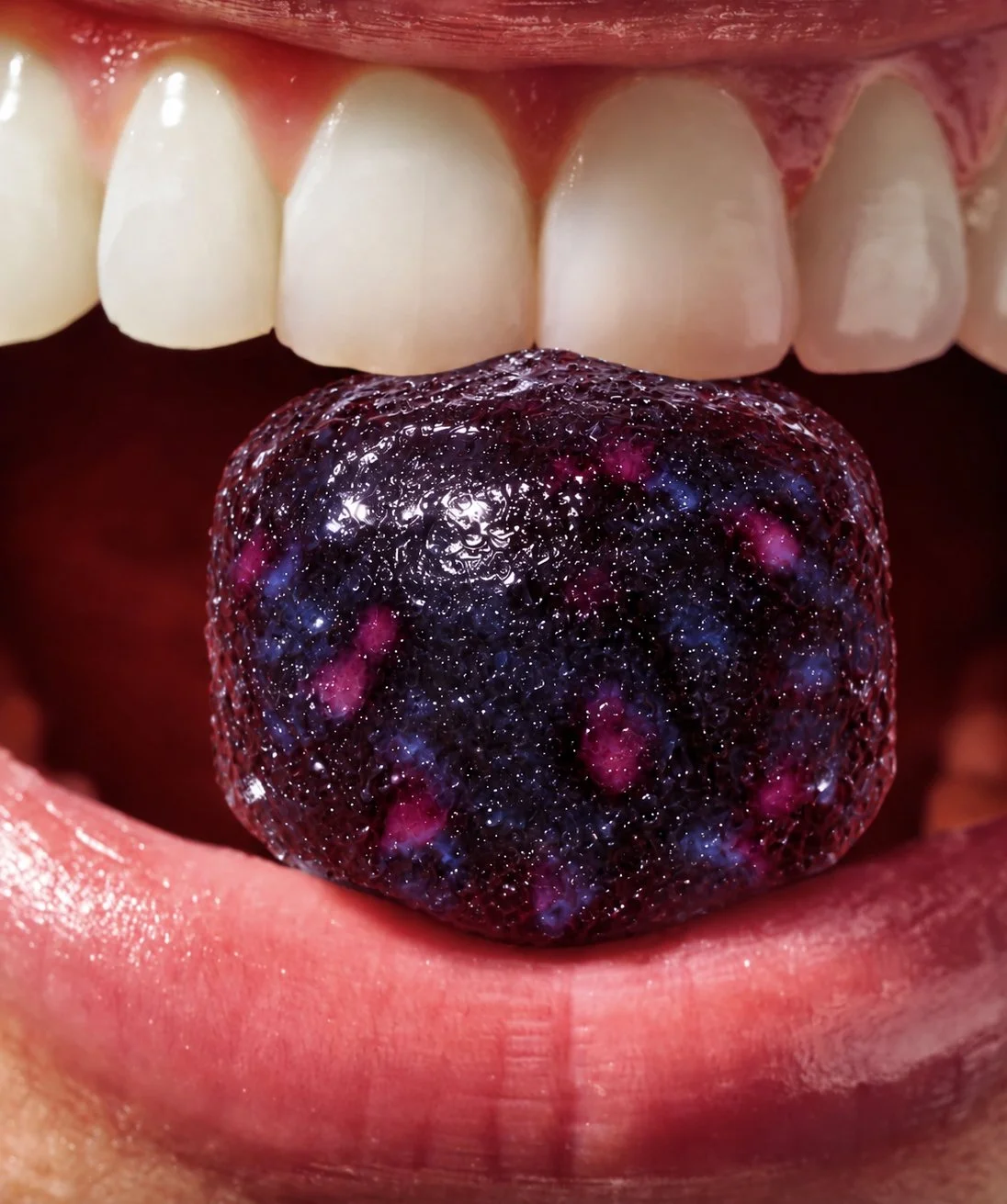Close-up gummy supplement product photography for FORM wellness brand