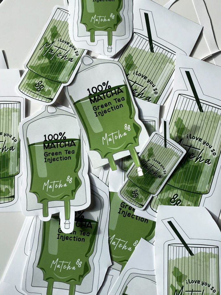 Luxury matcha packaging with minimal typography and clean layout