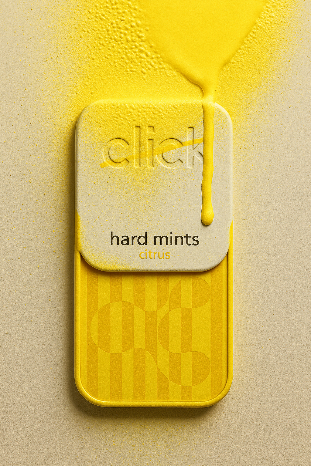 Embossed metal tin packaging for Click Hard Mints