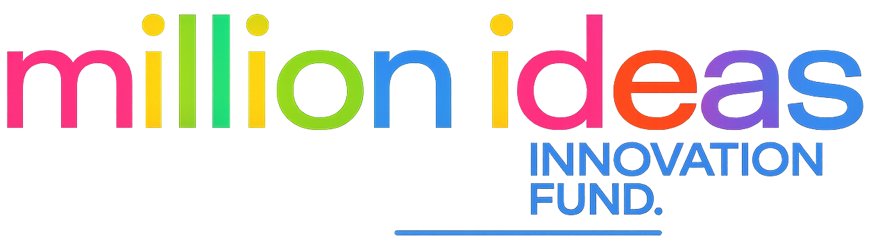 Colorful logo with the words 'million ideas' and 'INNOVATION FUND' in blue.