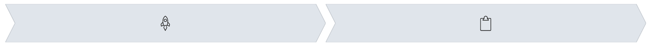 Illustration of a rocket launching toward a progress bar with a clipboard icon.