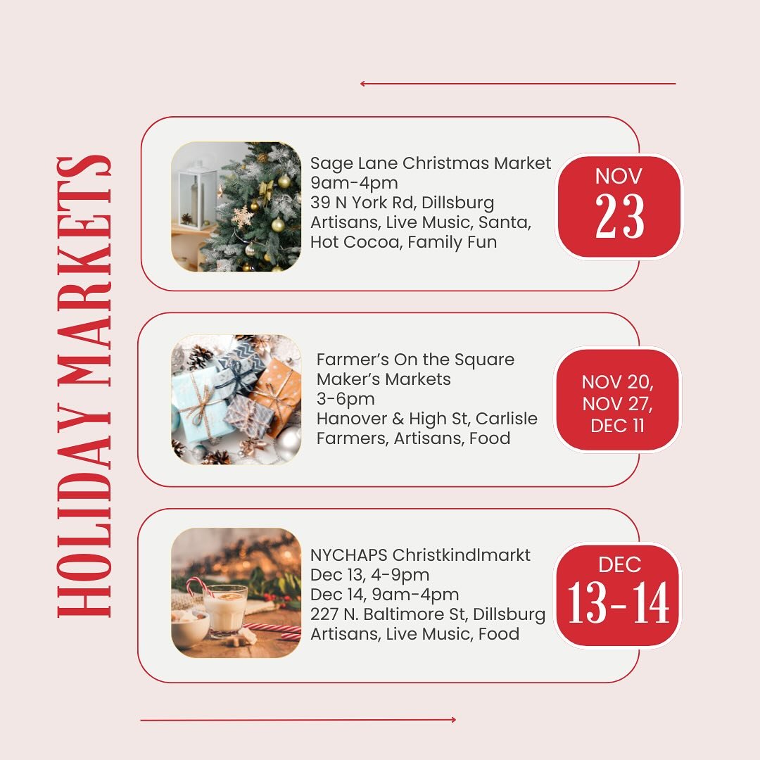 🎄Holiday Market season is here!🎄 @farmersonthesquare @sagelanecottage @northernyorkhistorical #holidaymarket #wreathseason #carlislepa #dillsburgpa #deckthehalls