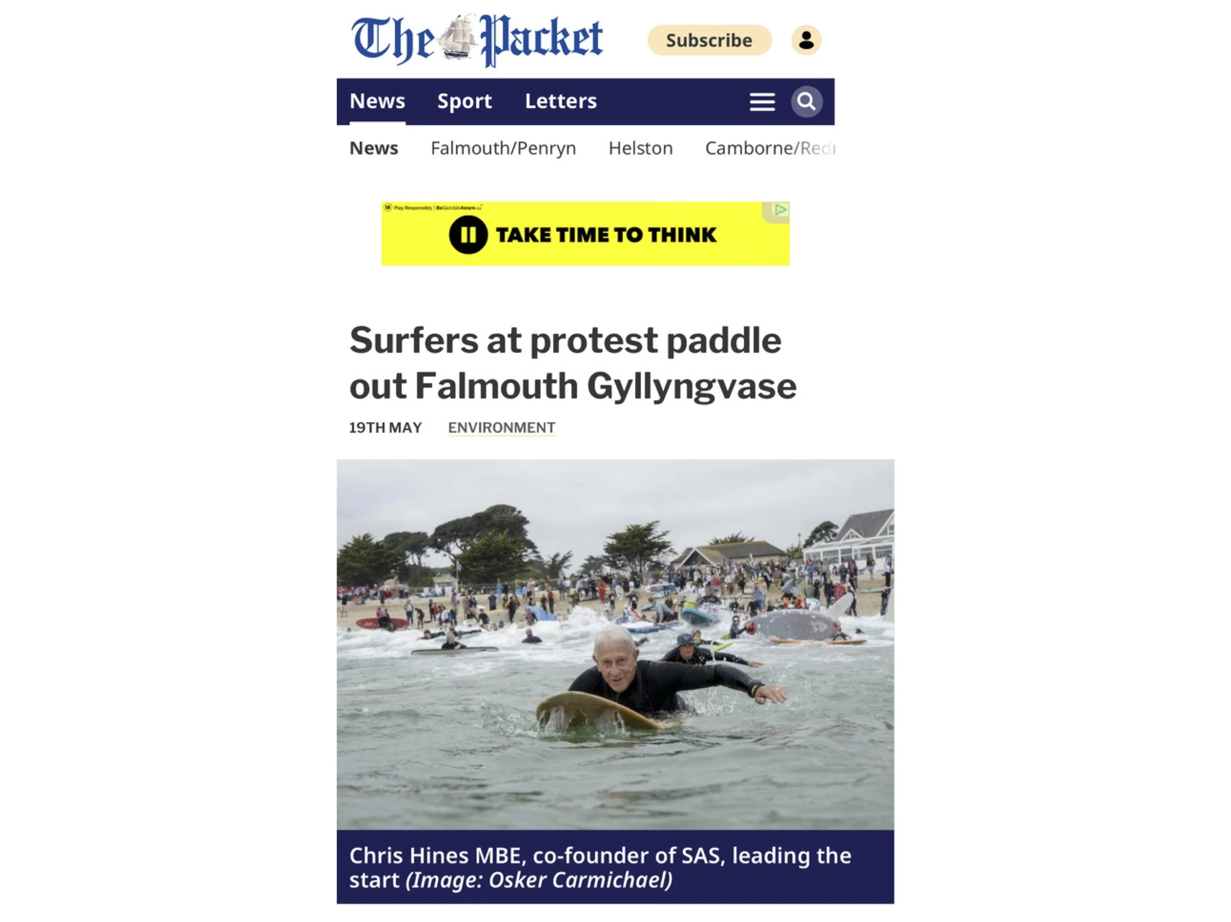 Falmouth Packet- SAS Paddle Out 2025