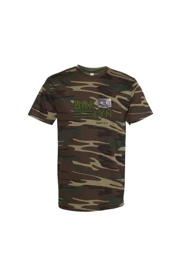 BKN Signature Green Woodland Camo Tee | Premium Combed Cotton Street Fit