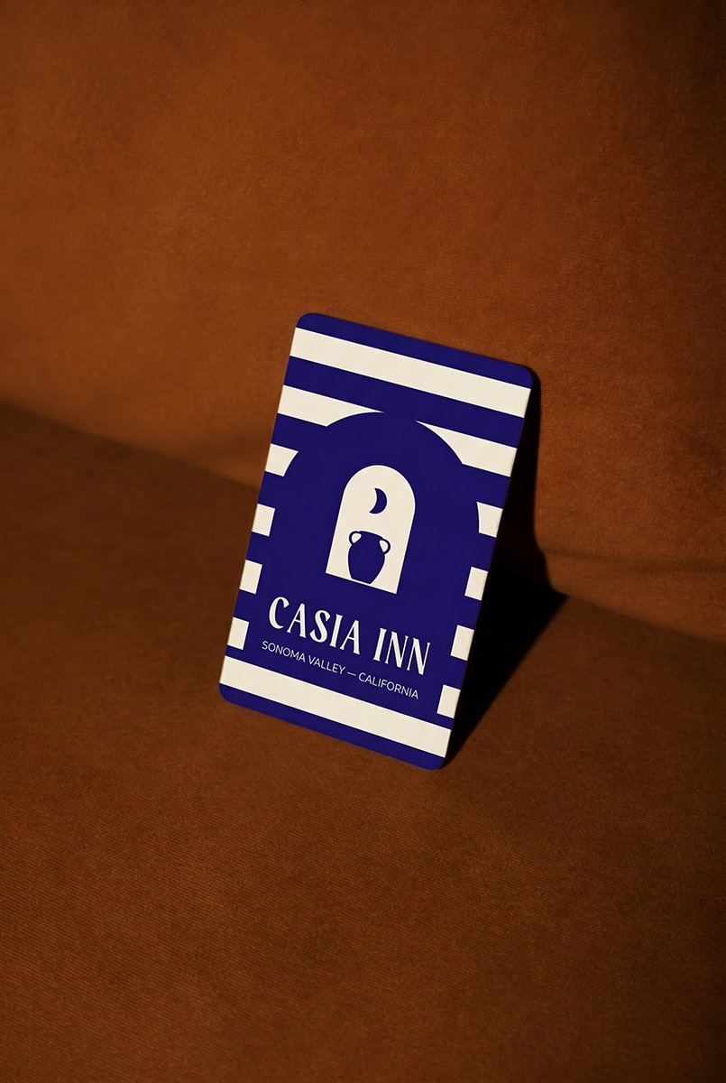 Casia Inn Keycard on a sofa in Sonoma