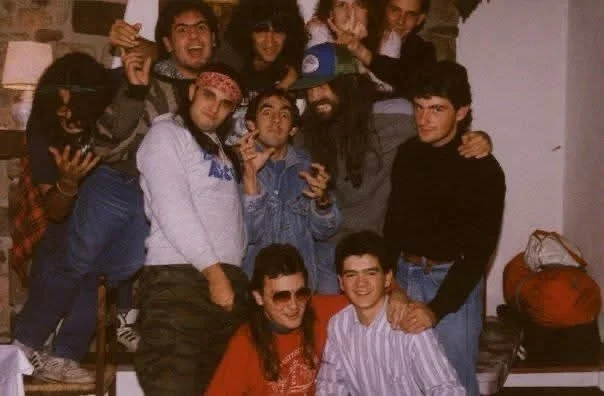 AC, Andy, Rob + friends in 1989 
.
.
.
.
#bulldozerband #blackspeedmetal #acwild #andypanigada #robklister