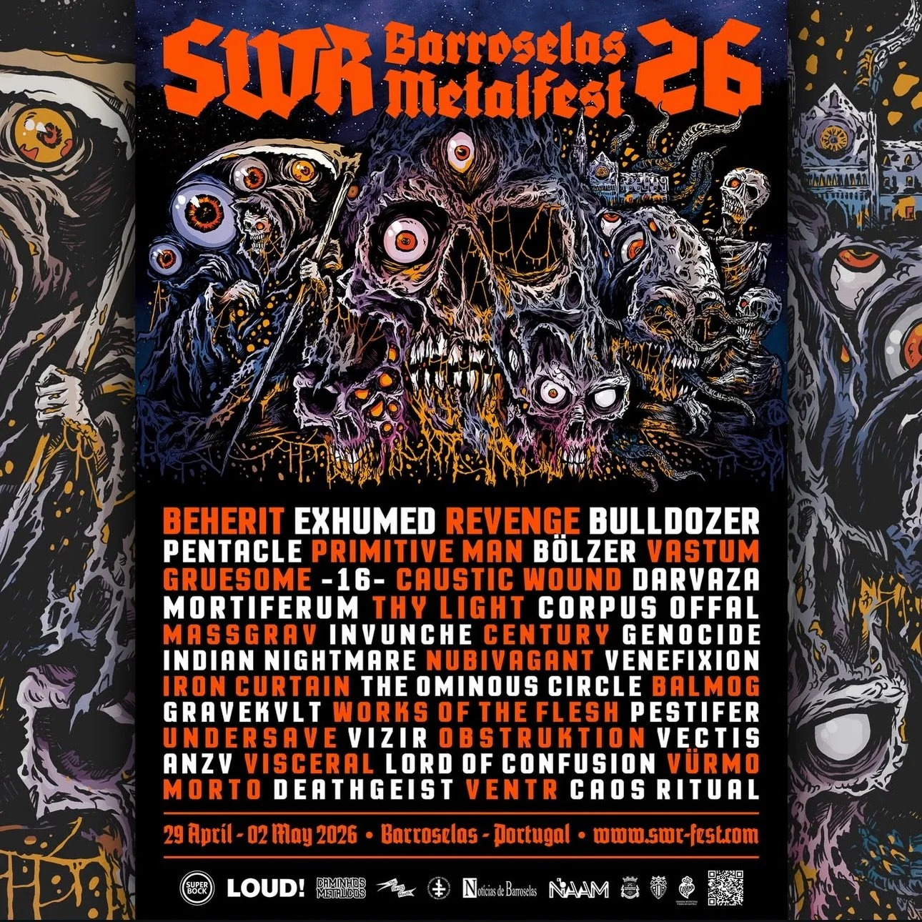 Updated + full lineup for @swrfest in Portugal 🔥🔥🔥

Unfortunately, we are no longer playing @hellsheroes this year due to visa issues but we plan to see you maniacs in 2027!!! 

2026 is still going to be a busy year for us and we hope to see you a