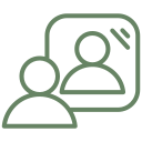 Multiple people in a video call or online meeting.