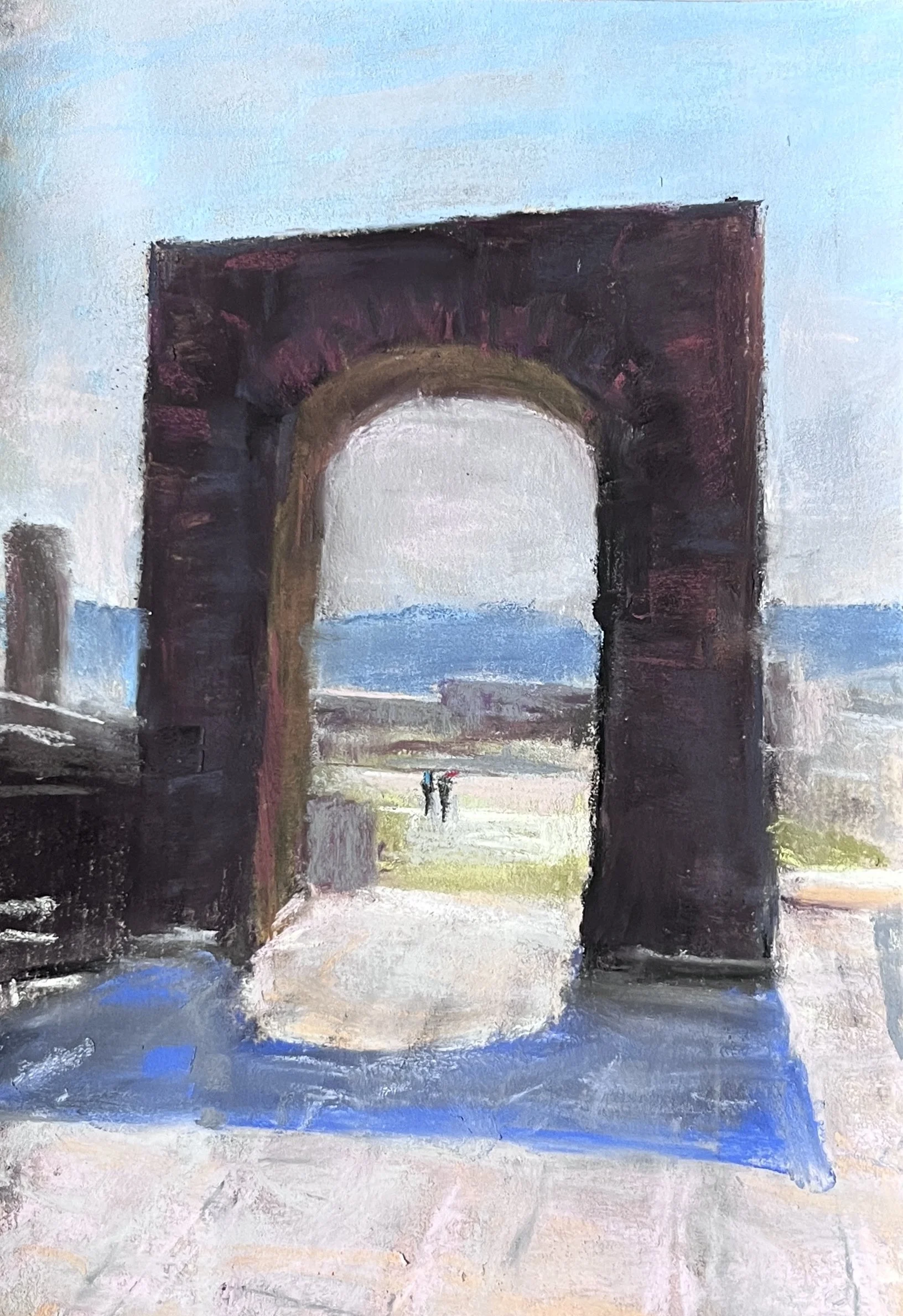 Pompeii, Arch of Augustus | Pastel on Paper | 6x9