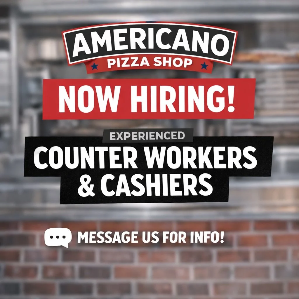 We&rsquo;re looking to expand our team. If you know a qualified candidate, please have them contact us via DM or using the information below.
📧 info@americanopizza.com
Text 516-425-6914