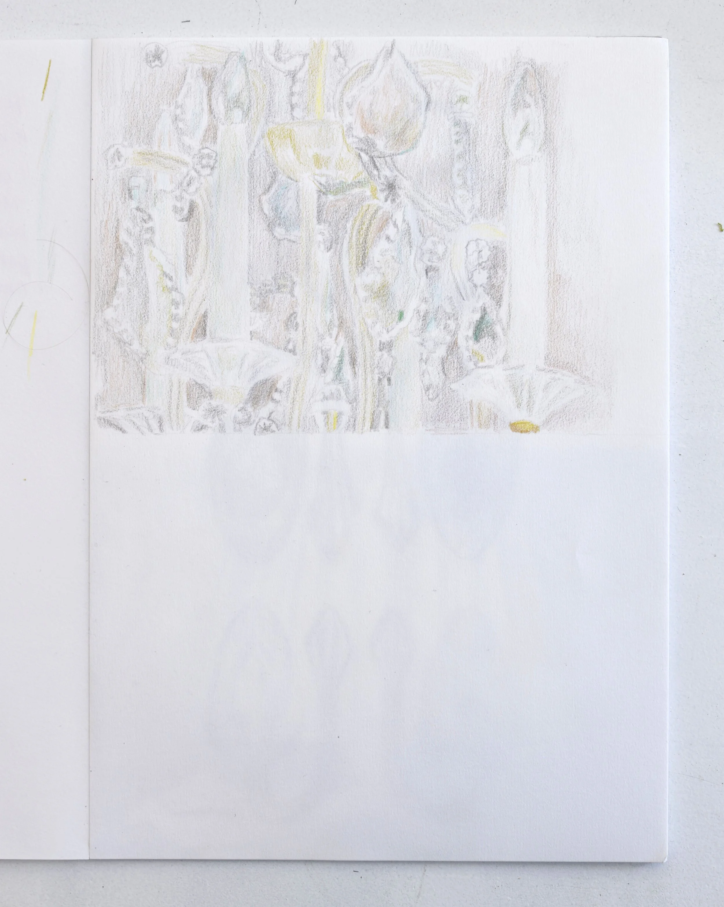Chandelier, 2026, Color Pencil on paper, A4