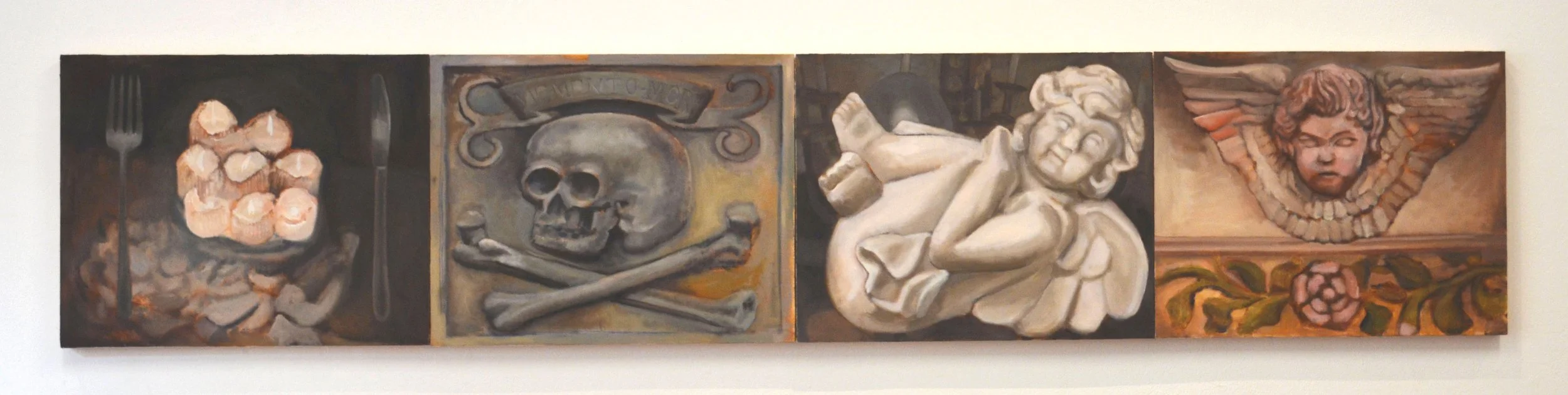 You gave me an appreciation for beauty, did you also give me your sweet tooth?
Oil on panels
40 cm x 200 cm 
2025