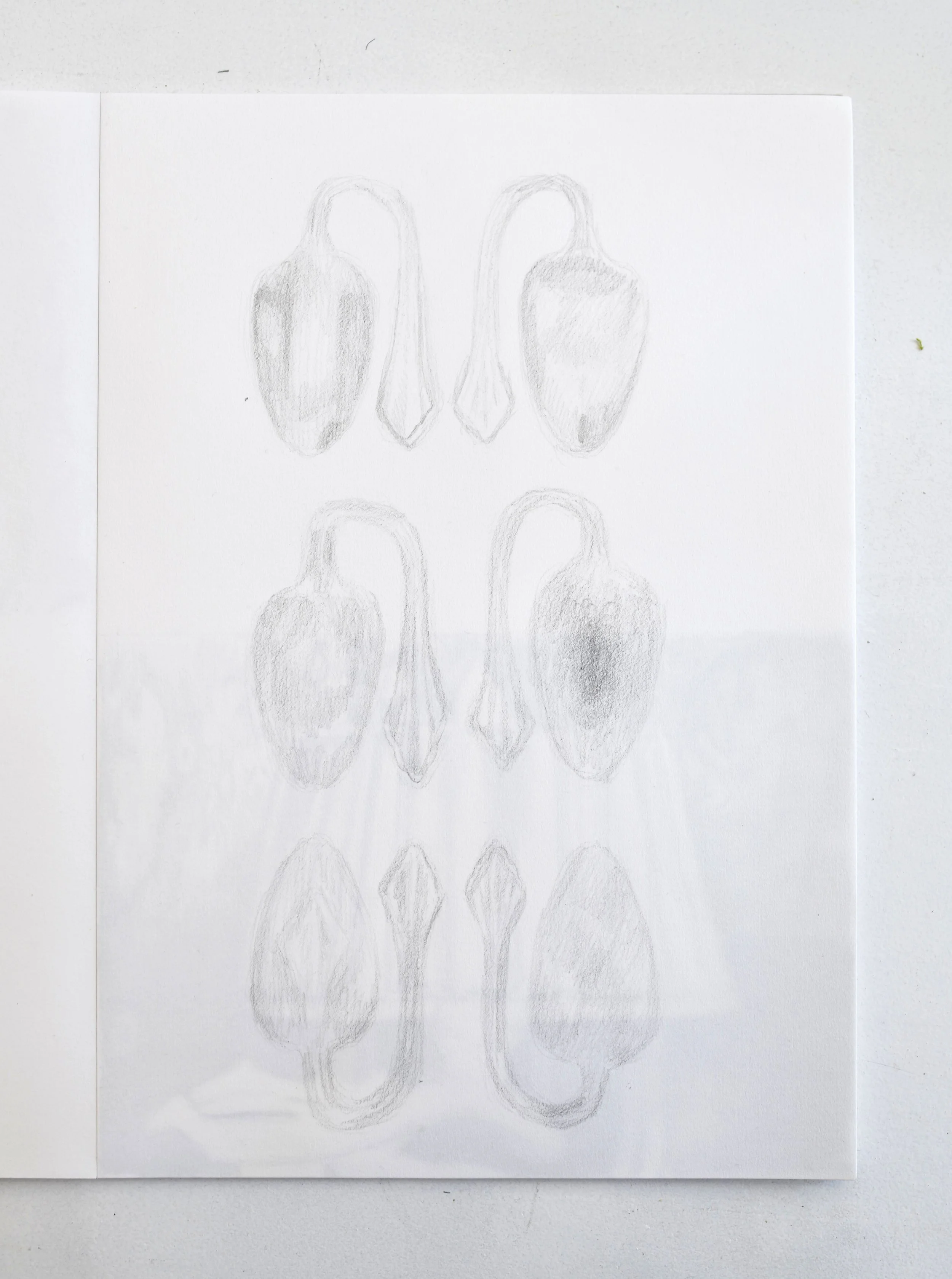 Den Löffel abgeben, 2026, Graphite on paper, A4