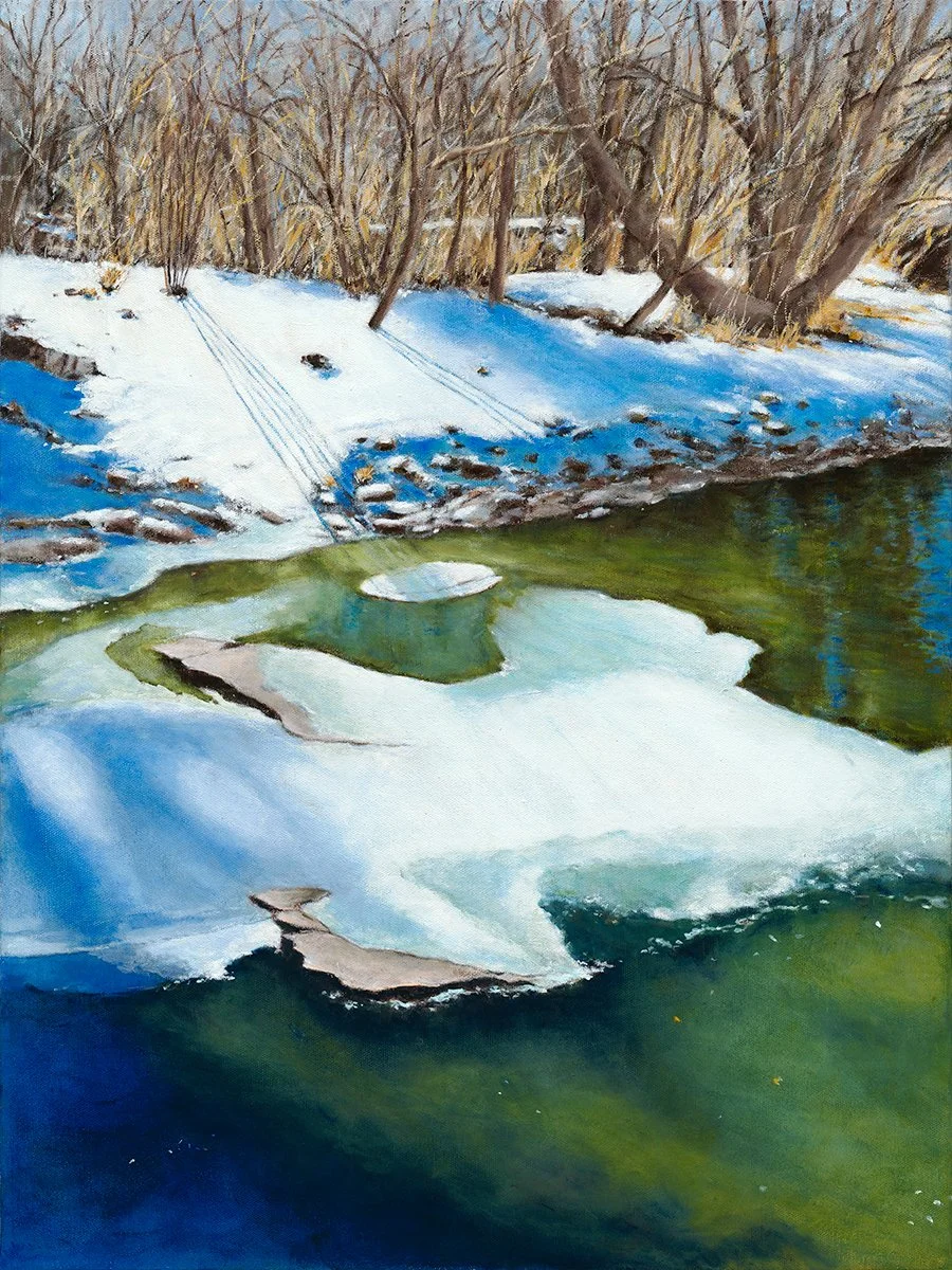 Winter Slope - 18" W x 24" H, oil on canvas (click image for enlarged view)