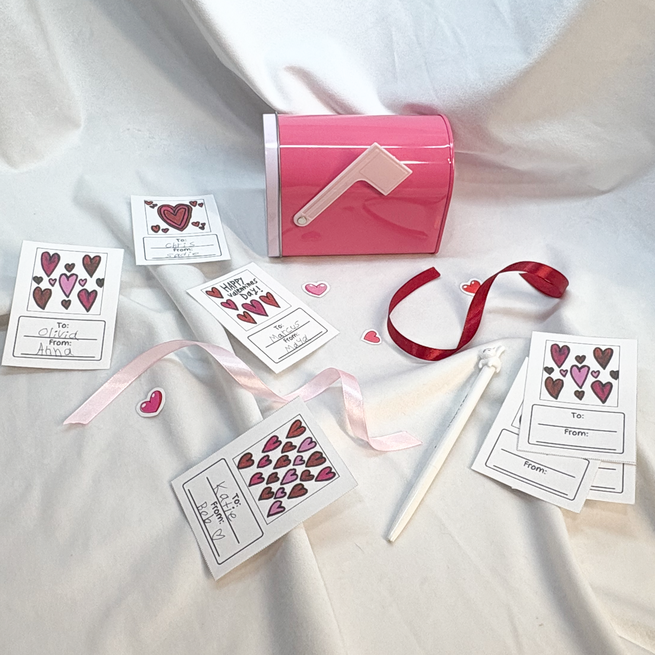 Printable Class Valentine's Cards - Hearts!