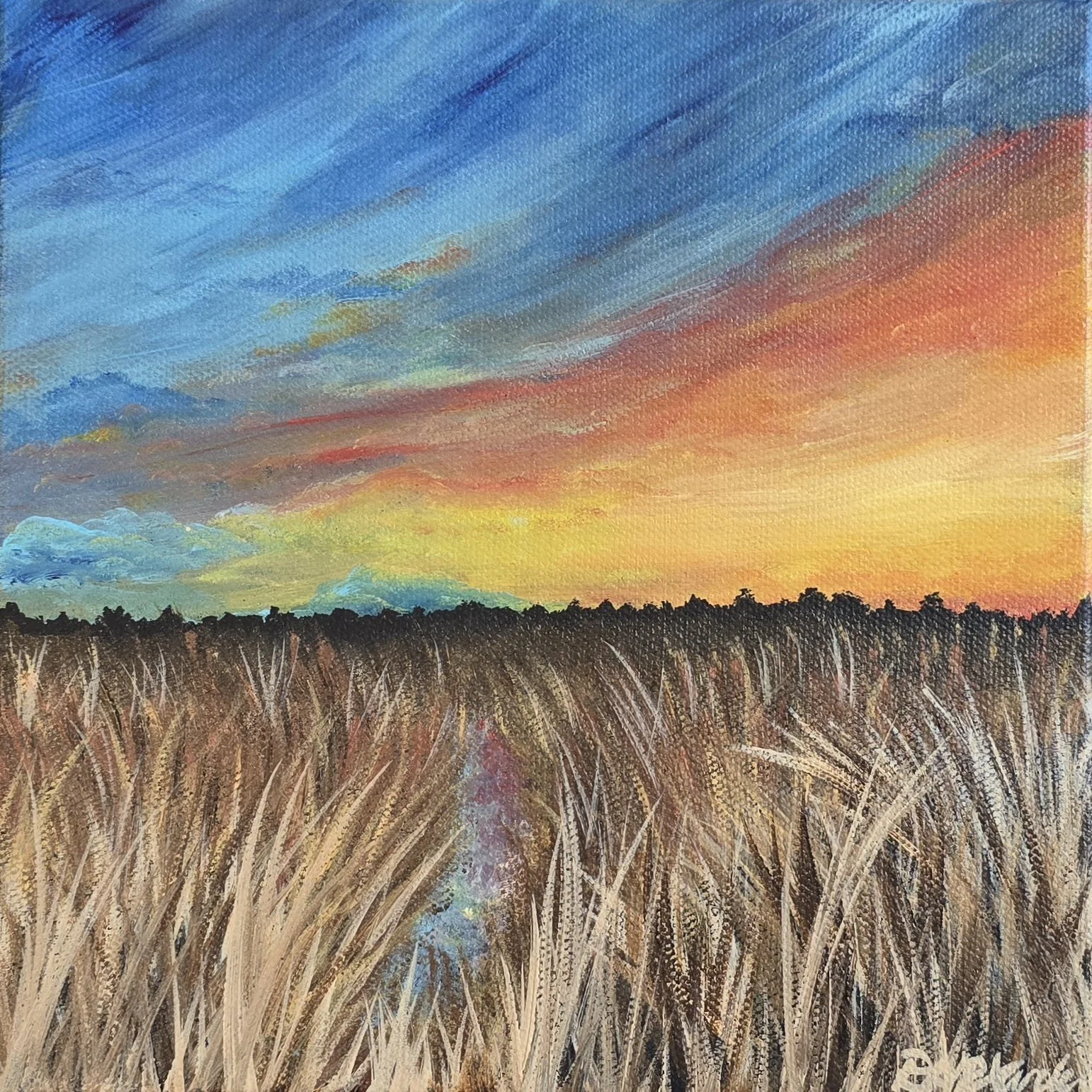 Dakota Skies | Acrylic on Canvas | 8x8 | Sold