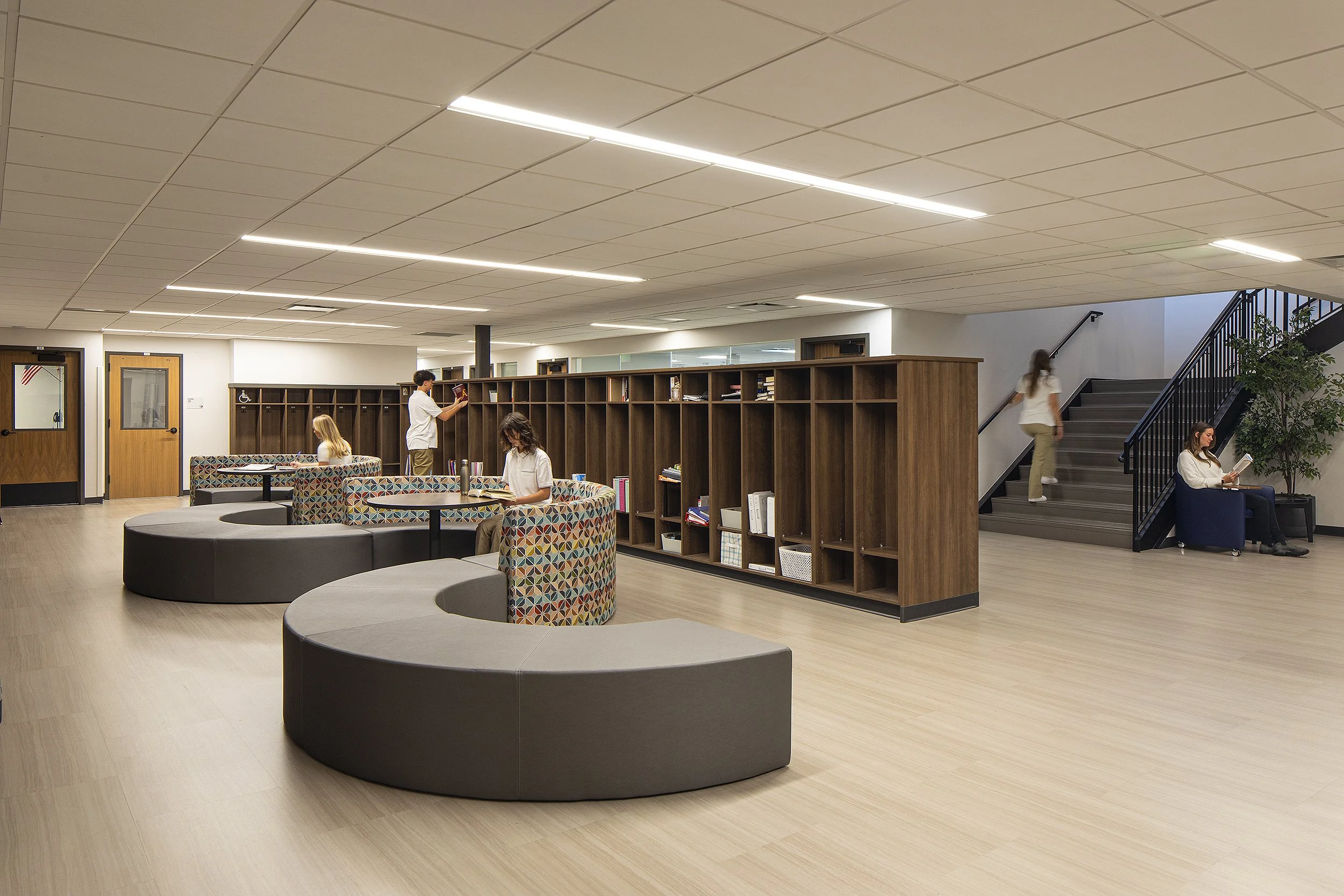 St. John The Great Catholic schools study area with students 