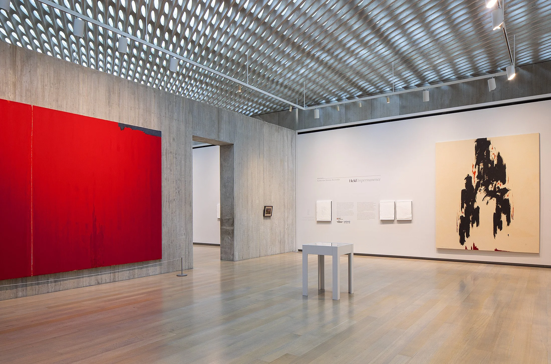 Red paining hanging on left was in the gallery at Clifford Still museum