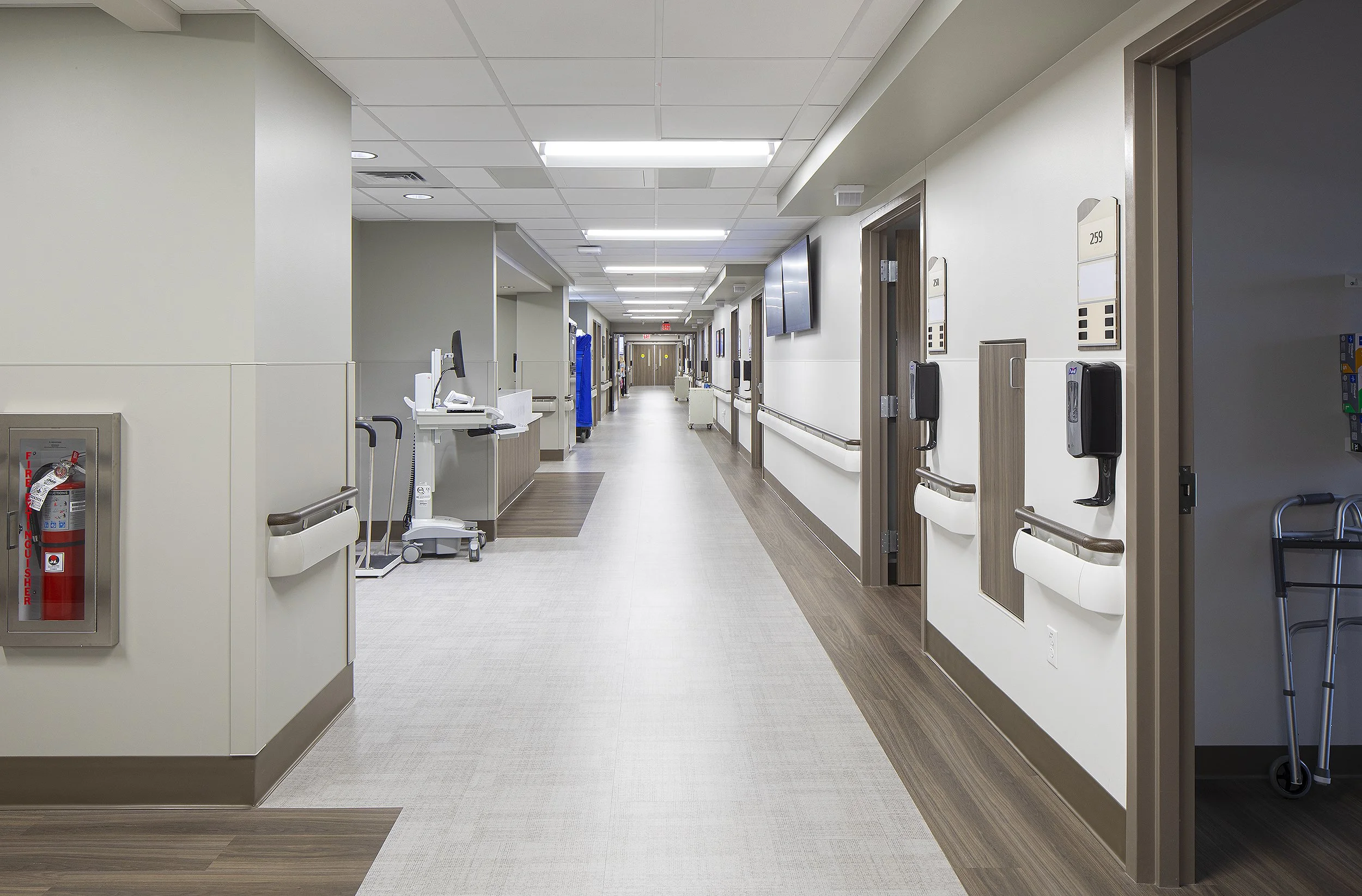 hallway and patient rooms Denver colorado hospital 