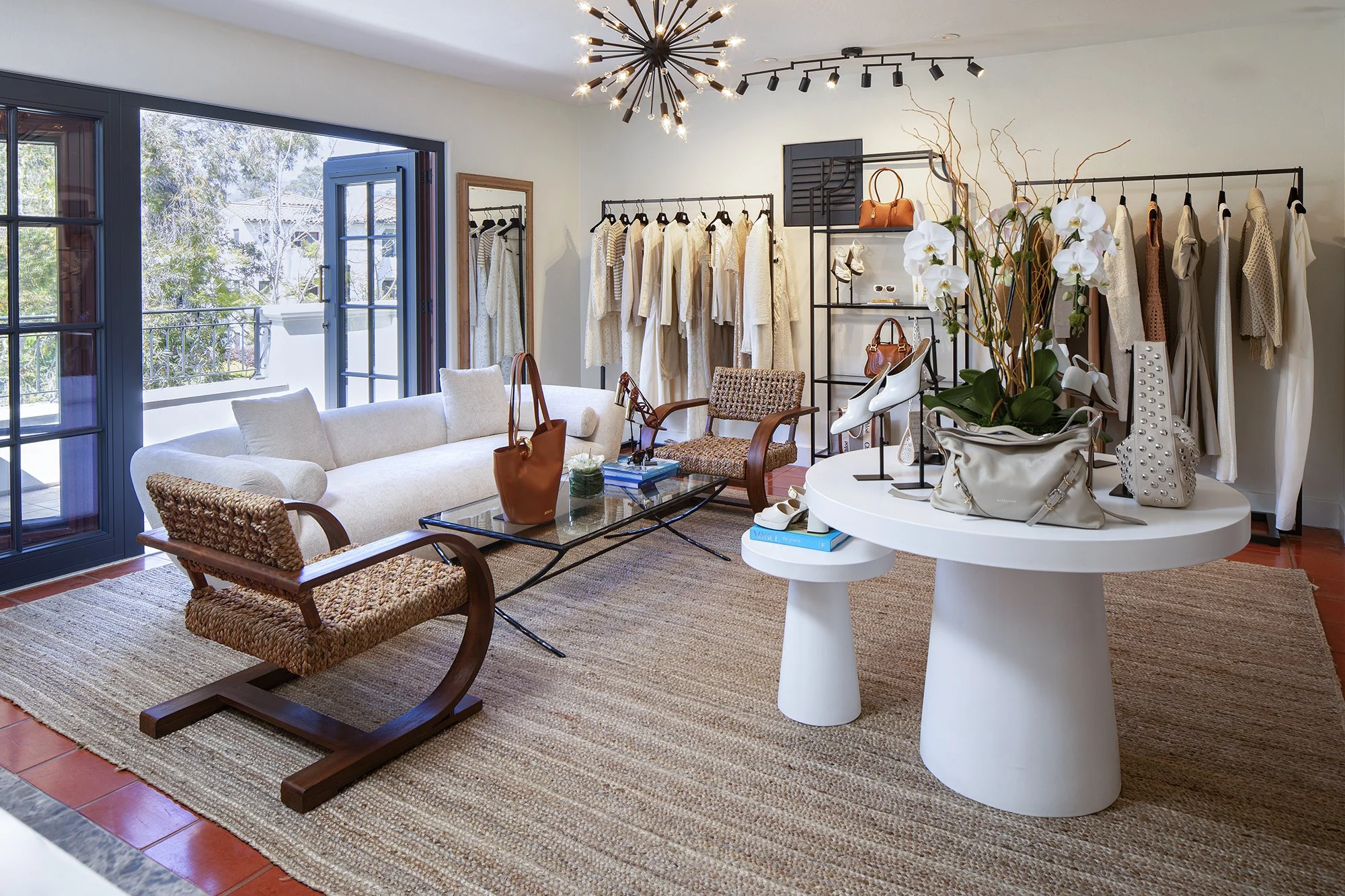 Living room display Sacks 5th Avenue showroom Santa Barbara, California 