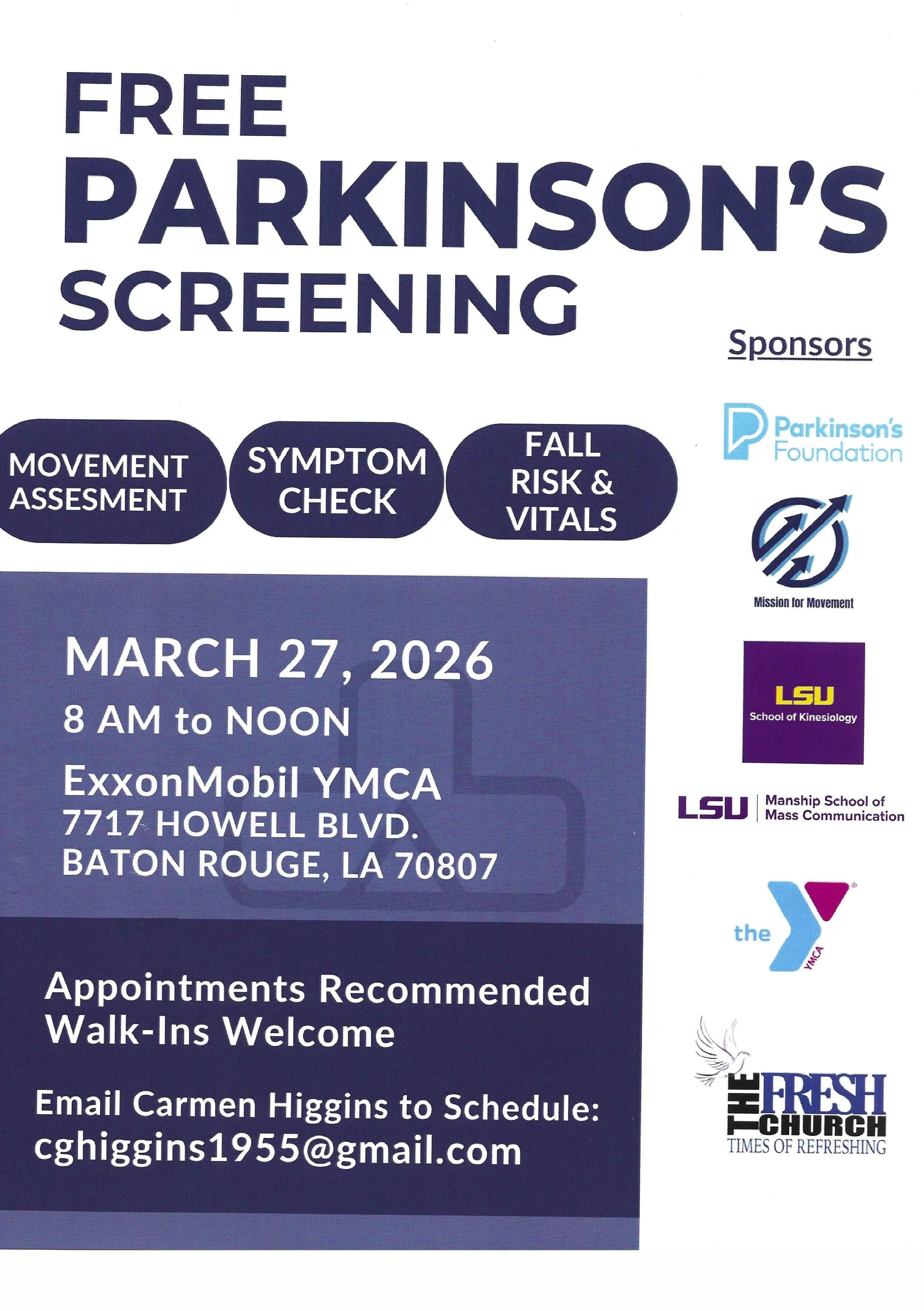 Free Parkinson’s Disease Screening