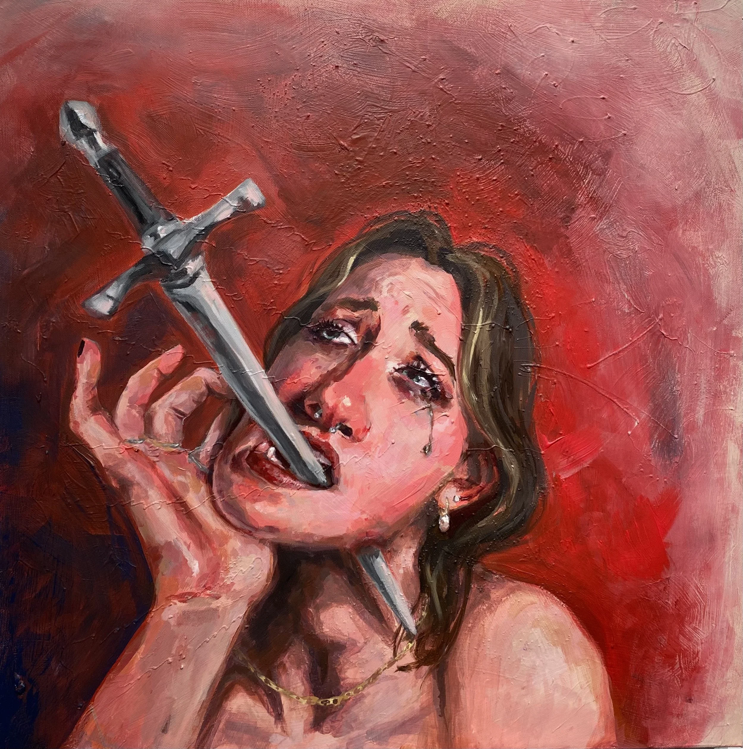 Ouch!
Acrylic on recycled canvas (2021-2022), 24 x 24 inches