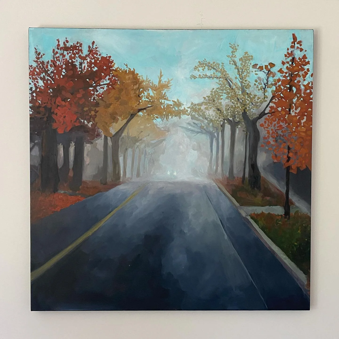 &ldquo;Monday&rsquo;s Fog&rdquo; 36x36 acrylic on canvas commission! 

very thankful and excited 🌟 
feel free to reach out if you have anything in mind you&rsquo;d like me to create for u 🫡