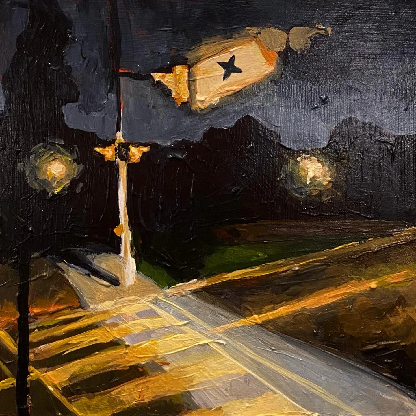 Acrylic on wooden panel (2023), 6 x 6 inches