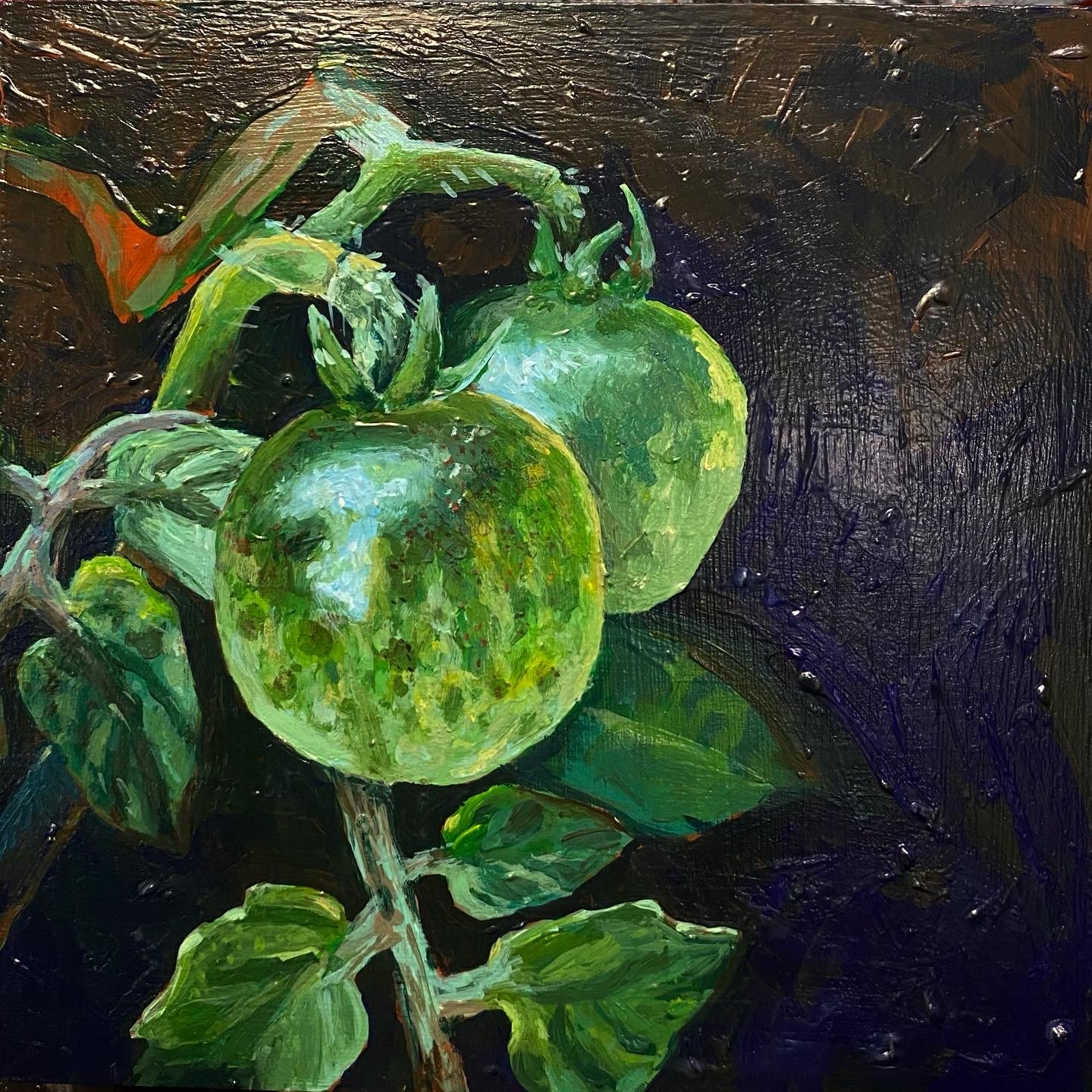 Acrylic on wooden canvas (2023), 6 x 6 inches