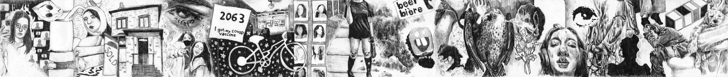 Year Book 2021 
Graphite on paper in hand-made accordion book (2021)