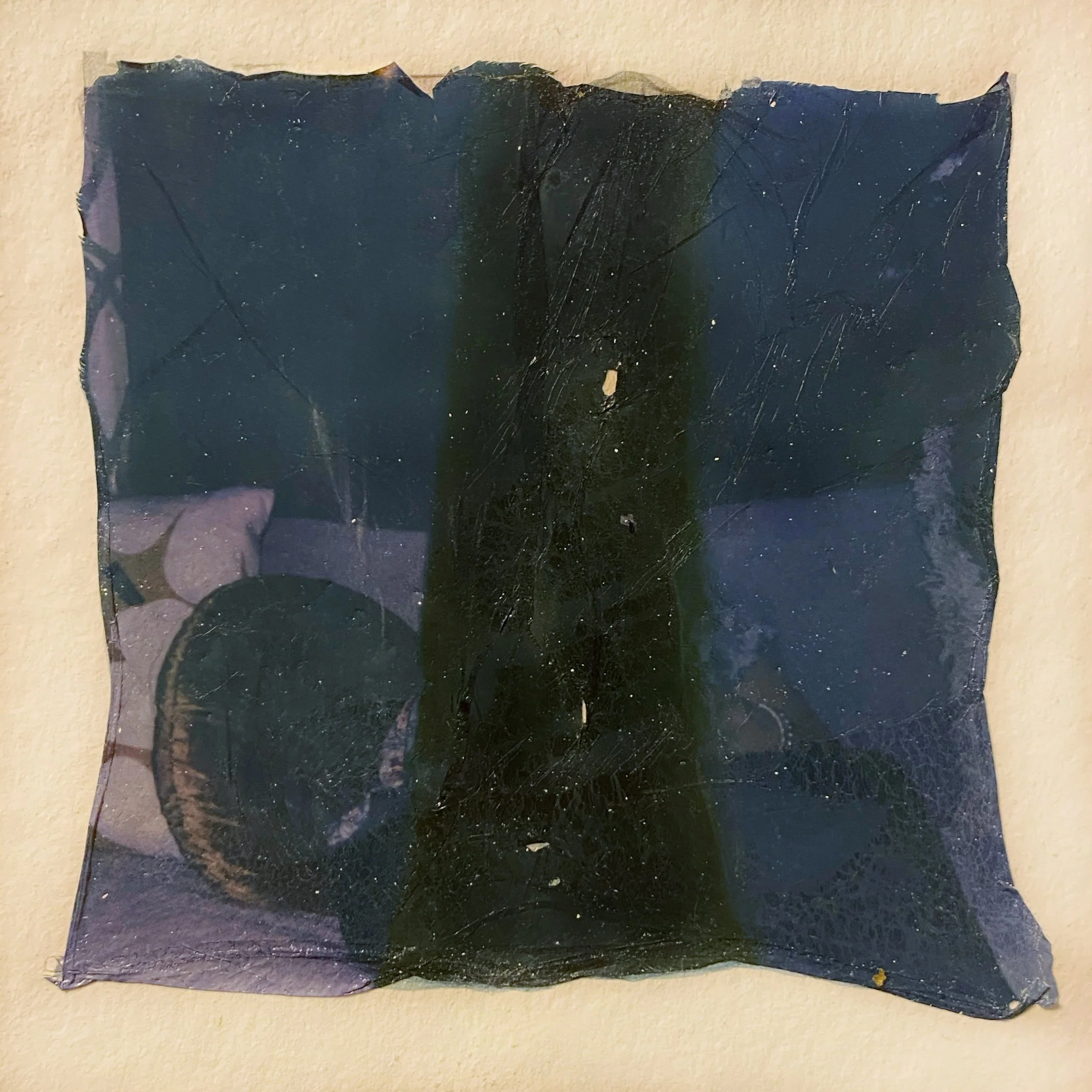 a Concept, a Fragment, a Body to Look at and Adore
Polaroid emulsion on somerset (2020)