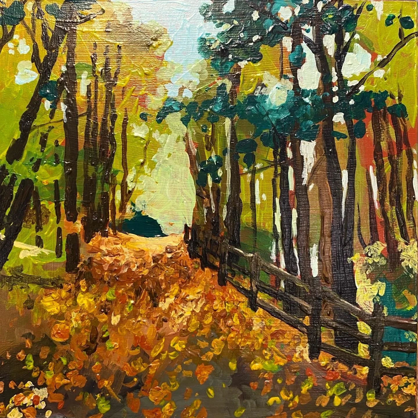 Acrylic on wooden panel (2023), 6 x 6 inches