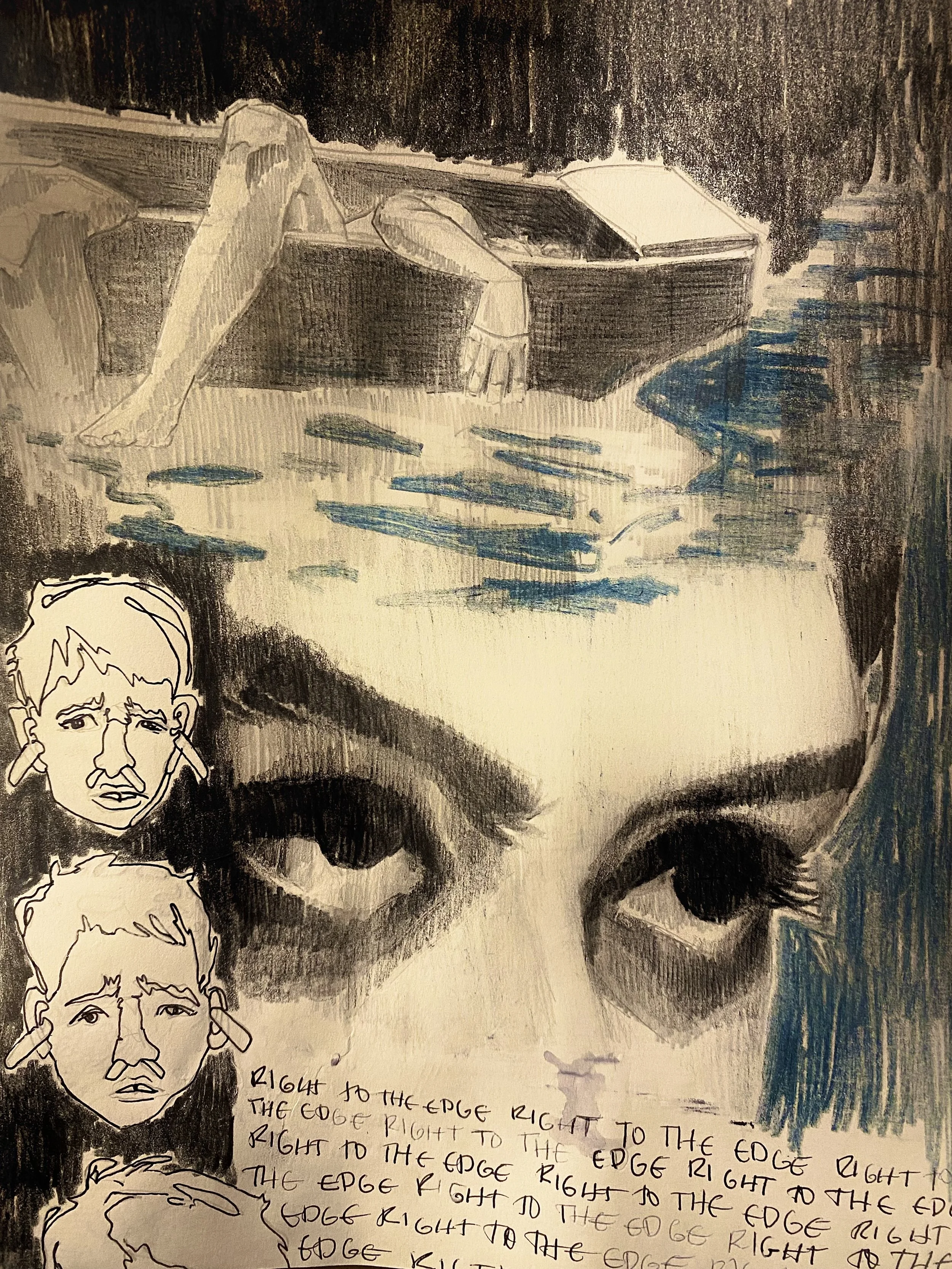 To the Edge
Graphite and marker on paper (2021), 9 x 12 inches