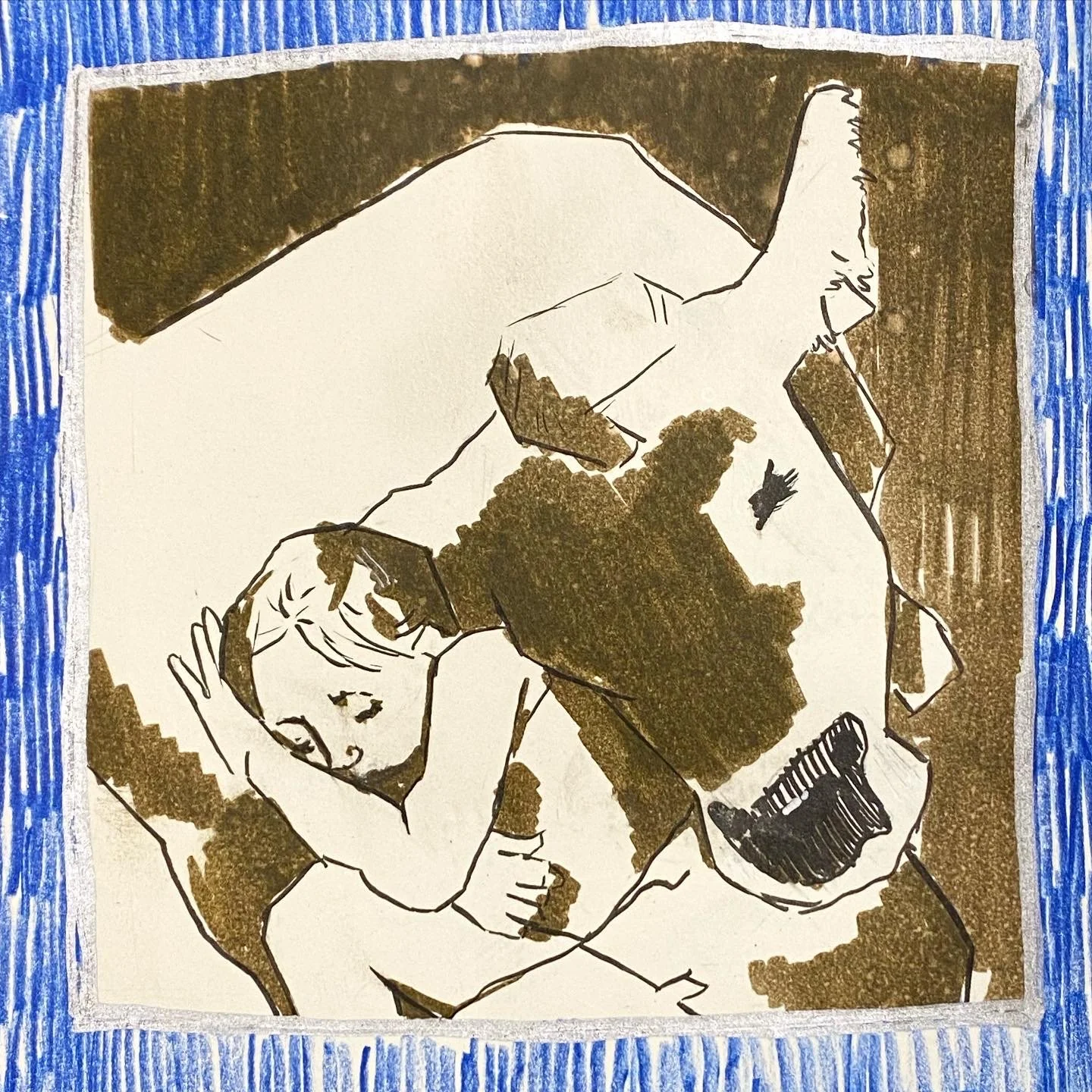 Marker and crayon on paper (2023)