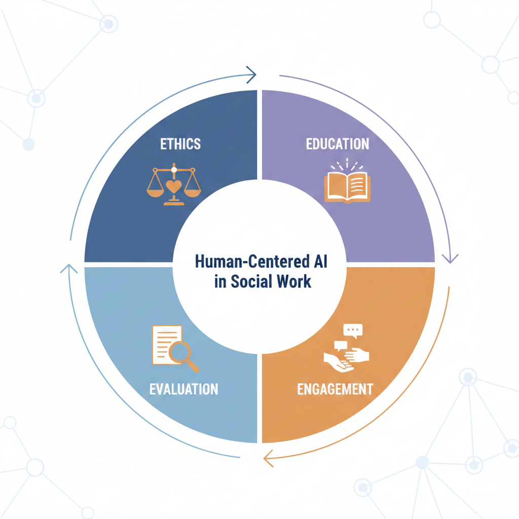 The 4 E’s of an AI Fluency Framework for Social Workers